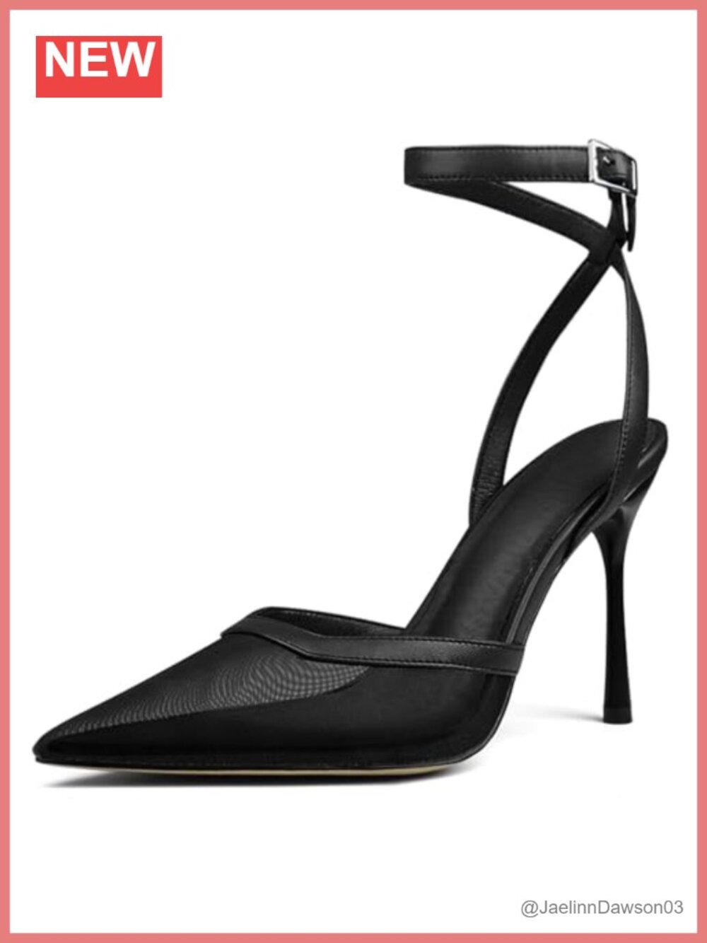 Women's Pointed Toe Pumps Ankle Strap Stiletto Heels Dress Shoes